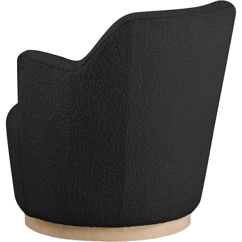 Meridian Furniture Clarita Black Boucle Fabric Swivel Accent Chair