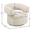 Meridian Furniture Niya Beige Linen Textured Fabric Swivel Accent Chair