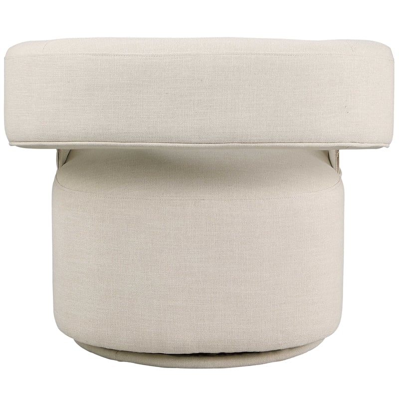 Meridian Furniture Niya Beige Linen Textured Fabric Swivel Accent Chair