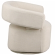 Meridian Furniture Niya Beige Linen Textured Fabric Swivel Accent Chair