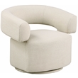Meridian Furniture Niya Beige Linen Textured Fabric Swivel Accent Chair