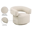 Meridian Furniture Niya Beige Linen Textured Fabric Swivel Accent Chair