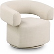 Meridian Furniture Niya Beige Linen Textured Fabric Swivel Accent Chair