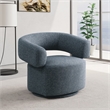 Meridian Furniture Niya Blue Linen Textured Fabric Swivel Accent Chair