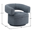 Meridian Furniture Niya Blue Linen Textured Fabric Swivel Accent Chair