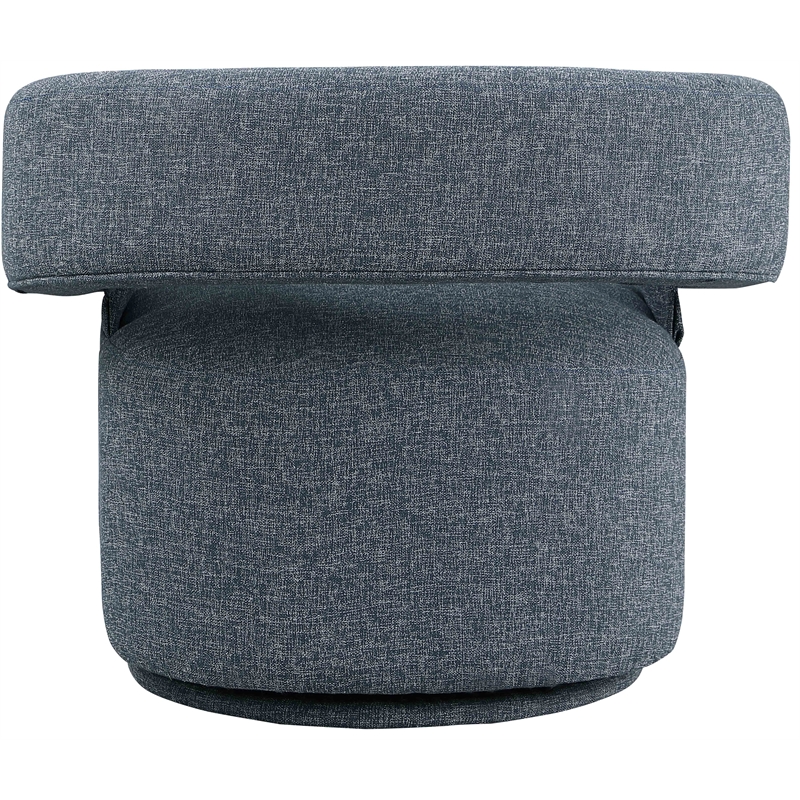 Meridian Furniture Niya Blue Linen Textured Fabric Swivel Accent Chair