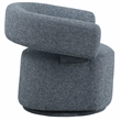 Meridian Furniture Niya Blue Linen Textured Fabric Swivel Accent Chair