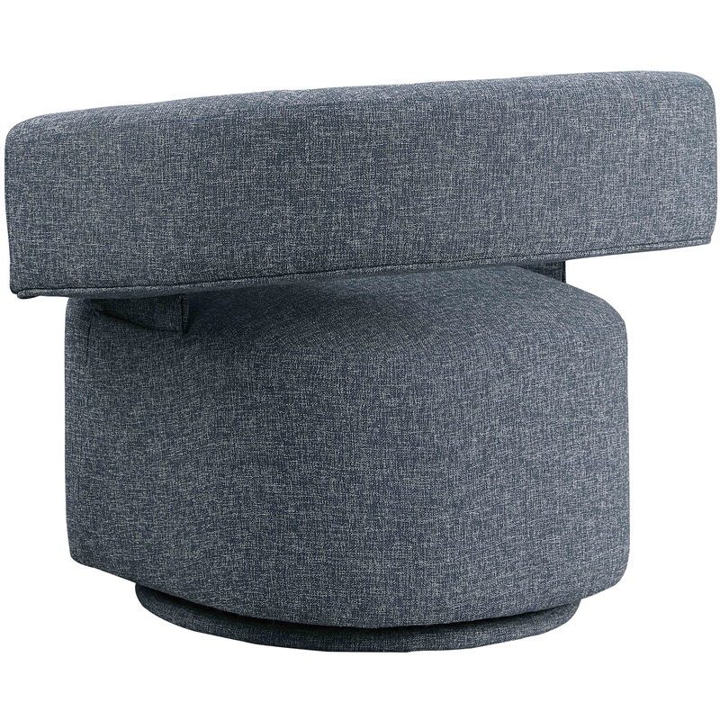 Meridian Furniture Niya Blue Linen Textured Fabric Swivel Accent Chair