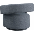 Meridian Furniture Niya Blue Linen Textured Fabric Swivel Accent Chair