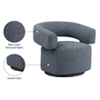 Meridian Furniture Niya Blue Linen Textured Fabric Swivel Accent Chair