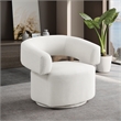 Meridian Furniture Niya Cream Linen Textured Fabric Swivel Accent Chair