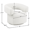 Meridian Furniture Niya Cream Linen Textured Fabric Swivel Accent Chair