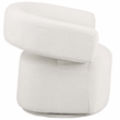 Meridian Furniture Niya Cream Linen Textured Fabric Swivel Accent Chair