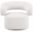 Meridian Furniture Niya Cream Linen Textured Fabric Swivel Accent Chair