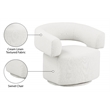 Meridian Furniture Niya Cream Linen Textured Fabric Swivel Accent Chair