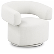 Meridian Furniture Niya Cream Linen Textured Fabric Swivel Accent Chair