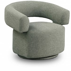 Meridian Furniture Niya Green Linen Textured Fabric Swivel Accent Chair