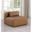 Meridian Furniture Cube Brown Vegan Leather Armless Chair