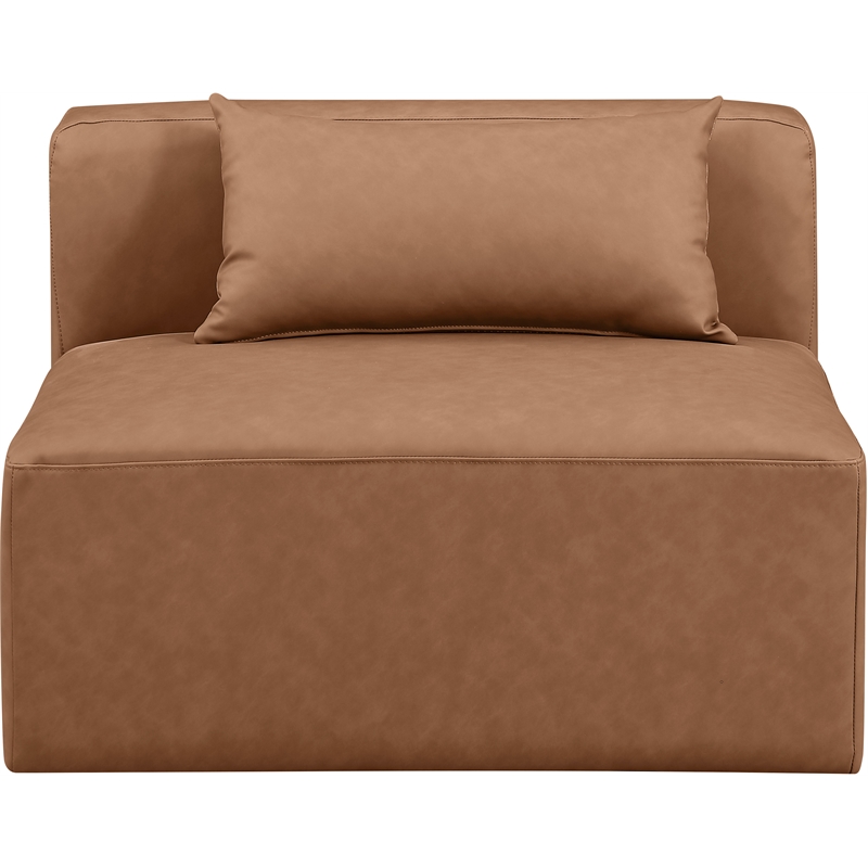 Meridian Furniture Cube Brown Vegan Leather Armless Chair
