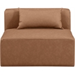 Meridian Furniture Cube Brown Vegan Leather Armless Chair