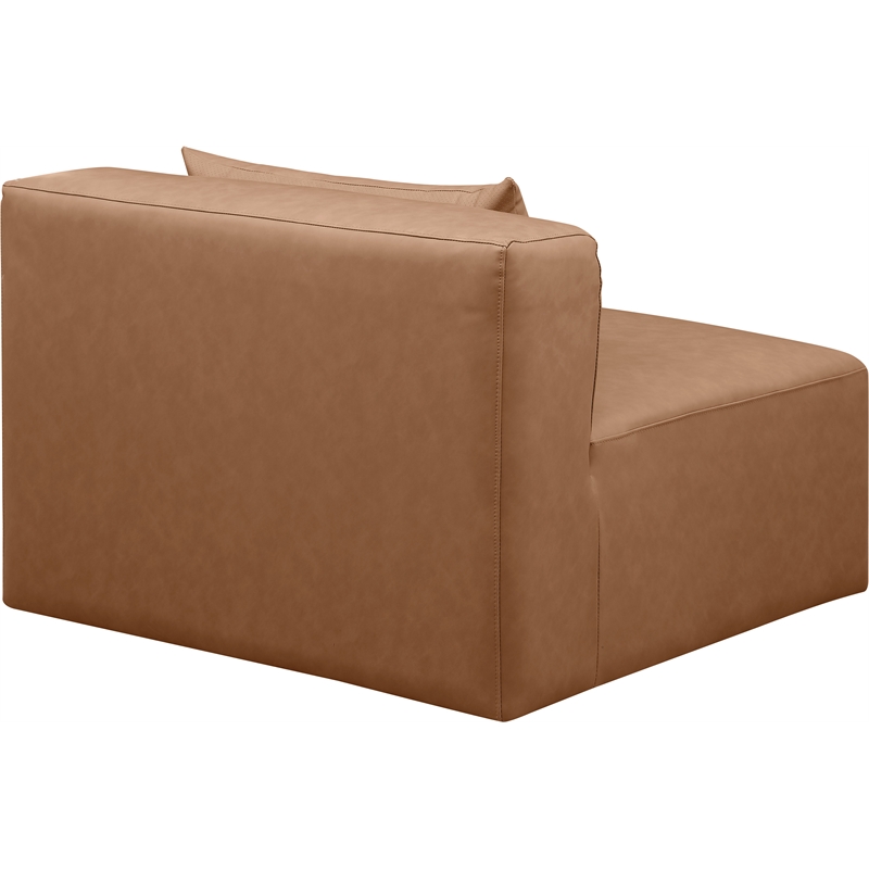 Meridian Furniture Cube Brown Vegan Leather Armless Chair