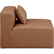 Meridian Furniture Cube Brown Vegan Leather Armless Chair