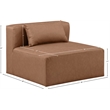Meridian Furniture Cube Brown Vegan Leather Armless Chair