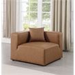 Meridian Furniture Cube Brown Vegan Leather Corner Chair