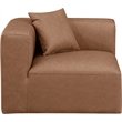 Meridian Furniture Cube Brown Vegan Leather Corner Chair