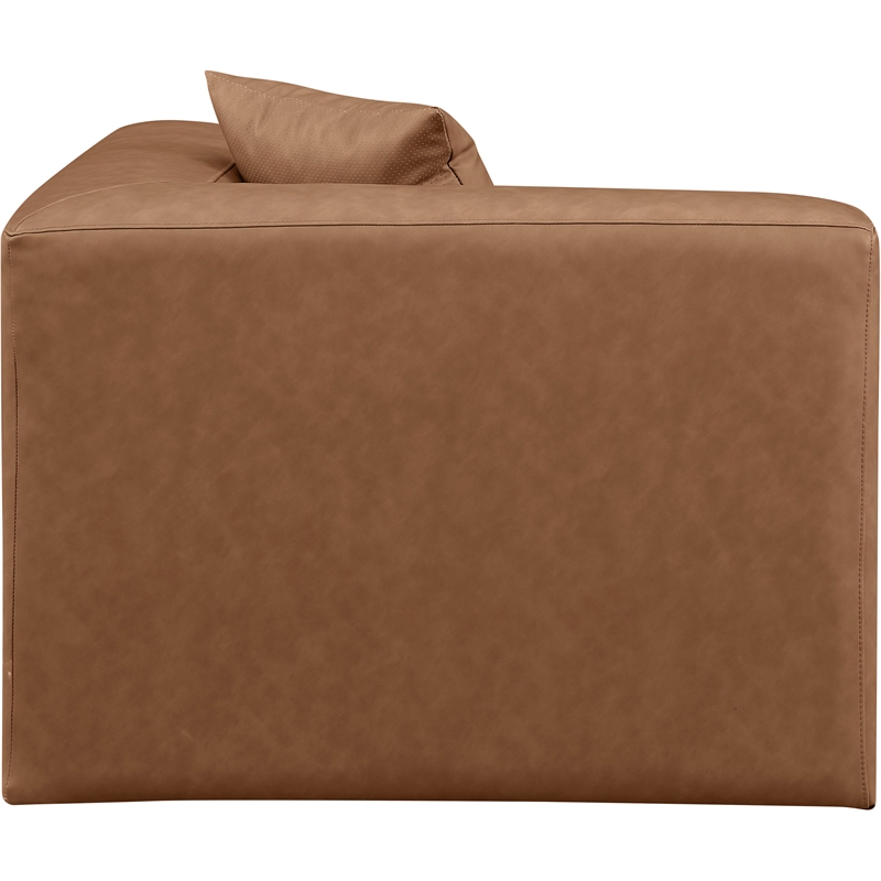 Meridian Furniture Cube Brown Vegan Leather Corner Chair