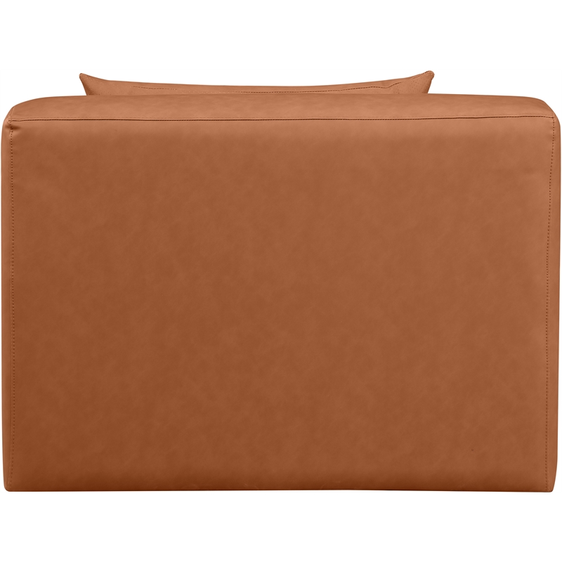 Meridian Furniture Cube Cognac Vegan Leather Armless Chair