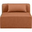 Meridian Furniture Cube Cognac Vegan Leather Armless Chair