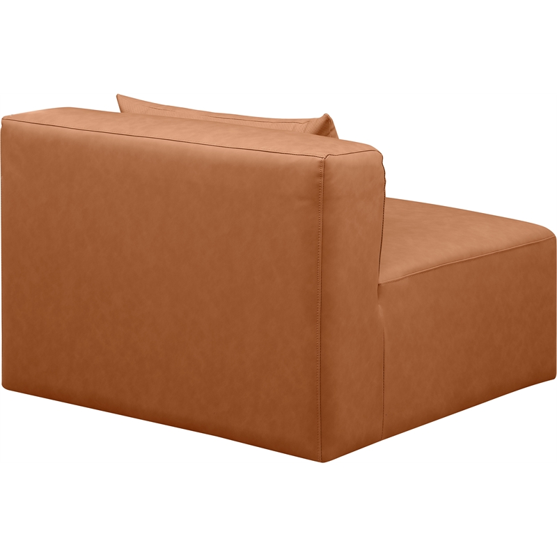 Meridian Furniture Cube Cognac Vegan Leather Armless Chair