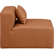 Meridian Furniture Cube Cognac Vegan Leather Armless Chair