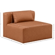 Meridian Furniture Cube Cognac Vegan Leather Armless Chair