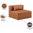 Meridian Furniture Cube Cognac Vegan Leather Armless Chair