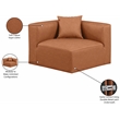 Meridian Furniture Cube Cognac Vegan Leather Corner Chair