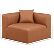 Meridian Furniture Cube Cognac Vegan Leather Corner Chair