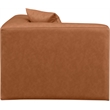 Meridian Furniture Cube Cognac Vegan Leather Corner Chair