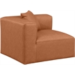 Meridian Furniture Cube Cognac Vegan Leather Corner Chair