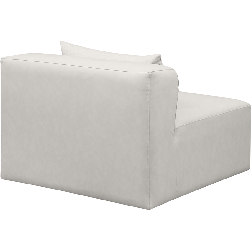 Meridian Furniture Cube Cream Vegan Leather Armless Chair