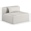 Meridian Furniture Cube Cream Vegan Leather Armless Chair