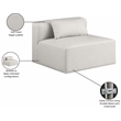 Meridian Furniture Cube Cream Vegan Leather Armless Chair