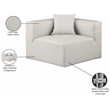 Meridian Furniture Cube Cream Vegan Leather Corner Chair