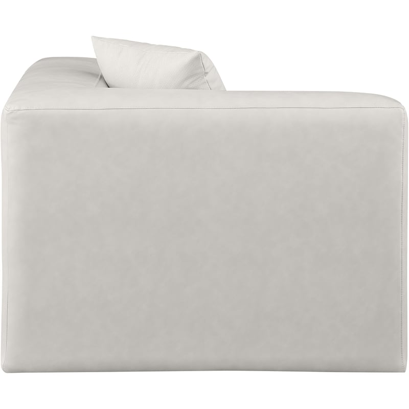 Meridian Furniture Cube Cream Vegan Leather Corner Chair