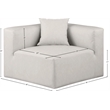 Meridian Furniture Cube Cream Vegan Leather Corner Chair