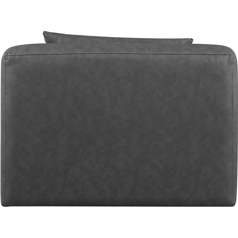 Meridian Furniture Cube Charcoal Grey Vegan Leather Armless Chair