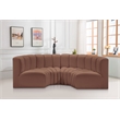 Meridian Furniture Arc Cognac Vegan Leather Modular Sectional