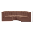 Meridian Furniture Arc Cognac Vegan Leather Modular Sectional