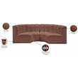 Meridian Furniture Arc Cognac Vegan Leather Modular Sectional